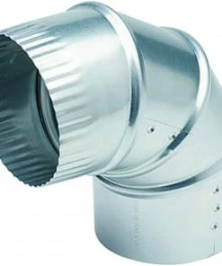 Deflect-O 4 In. L X 4 In. Dia. Silver Aluminum Vent Elbow