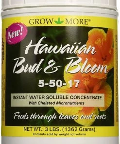 Indoor Gardening Grow More Hawaiian Bud & Bloom Water Soluble Fertilizer Concentrate 5-50-17 3lb
