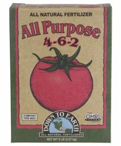 Indoor Gardening Down To Earth All Purpose Natural Fertilizer 4-6-2 5lb