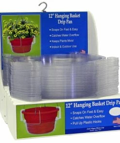 Curtis Wagner Plastics Hanging Basket Drip Pan PDQ 12in Indoor Gardening