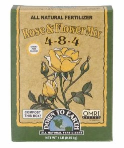 Indoor Gardening Down To Earth Rose & Flower Mix All Natural Fertilizer 4-8-4 1lb