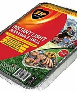Zip Instant Light Disposable Grill Black 1.19Lb Outdoor Gardening