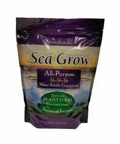 Grow More Sea Grow All Purpose Plant Food Water Soluble 16-16-16 Bag 5lb Indoor Gardening