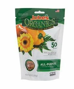 Jobe's Organic All Purpose Plant Food Fertilizer Spikes With Biozome , 50 Pack , 8.81oz Indoor Gardening