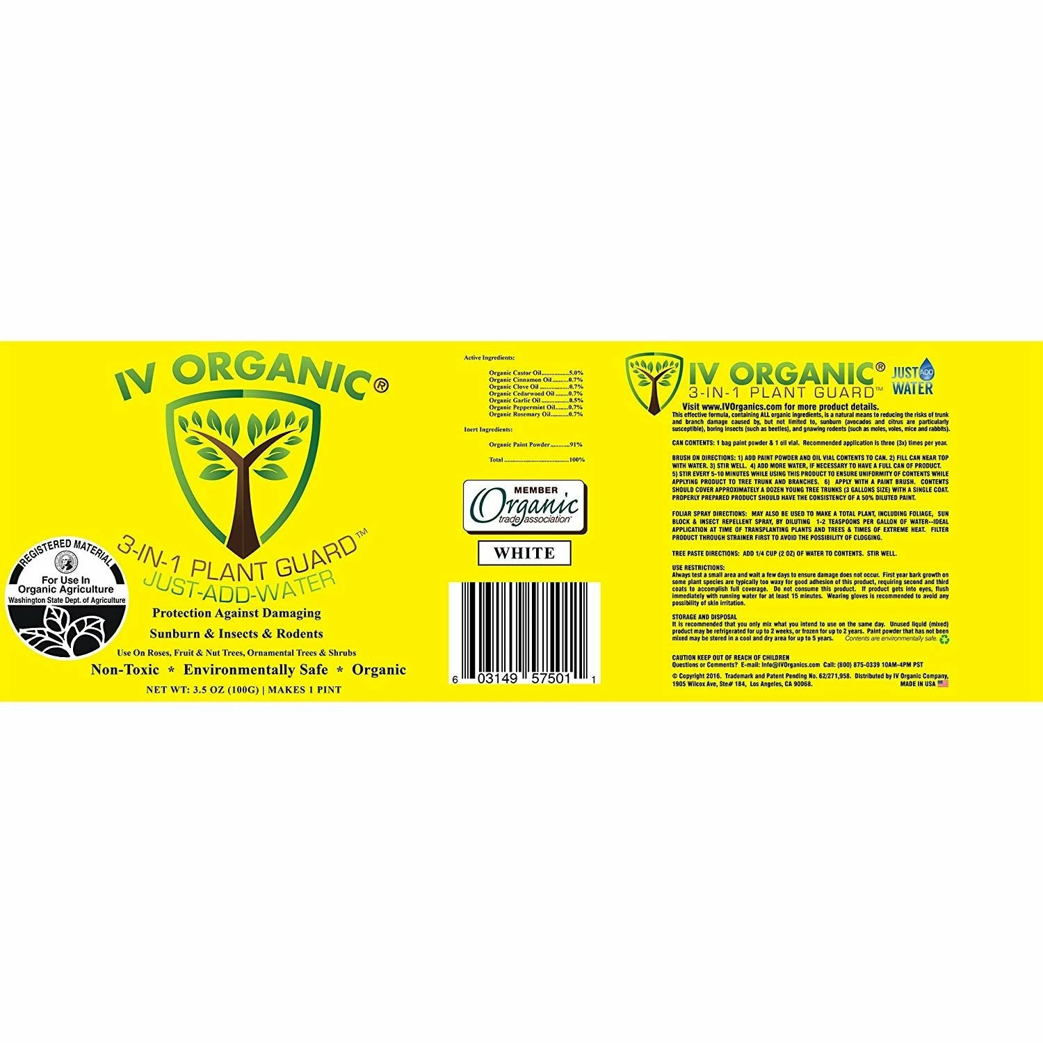 IV Organic 3-in-1 Plant Guard White 1pt 2 IV Organic 3-in-1 Plant Guard White 1pt