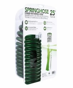 Plastair Springhose 3/8in Coiled Watering Hose Without Nozzle Green 25 Ft