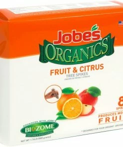 Jobe's Organics Fruit & Citrus Tree Spikes, 8 Pack, 1.76lb Indoor Gardening