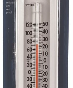 Taylor Tube Thermometer Aluminum White Outdoor Gardening