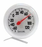 Taylor Dial Thermometer Plastic White Outdoor Gardening